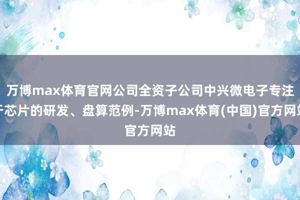 万博max体育官网公司全资子公司中兴微电子专注于芯片的研发、盘算范例-万博max体育(中国)官方网站