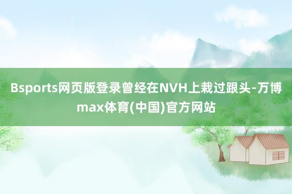 Bsports网页版登录曾经在NVH上栽过跟头-万博max体育(中国)官方网站