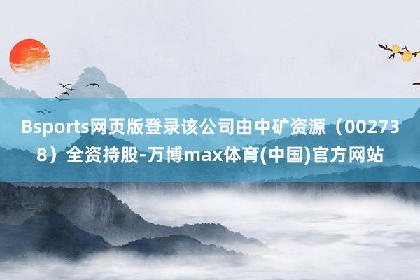 Bsports网页版登录该公司由中矿资源（002738）全资持股-万博max体育(中国)官方网站